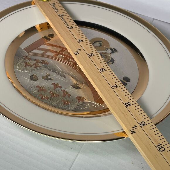 Japanese Chokin art decorative curled edge dish. - Picture 5 of 6